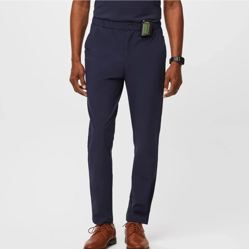 FIGSPRO Tailored Trouser Men's Black Pants Medium Tall with snap front black